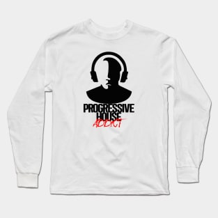 Progressive House Addict - Black Long Sleeve T-Shirt